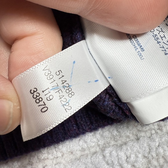 Lands' End Sweater Mens L Purple Lambswool Crew Pullover Preppy Casual Old Money - Picture 8 of 10